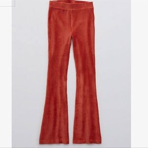 Groove on velour high waisted flare pants